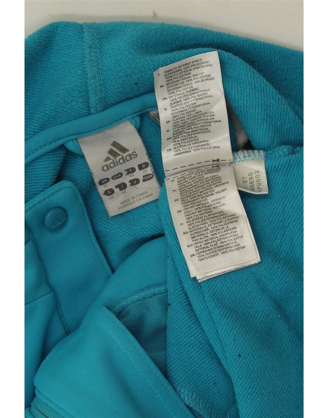 Adidas Womens Zip Hoodie Sweater UK 12 Medium Blue Colourblock Polyester