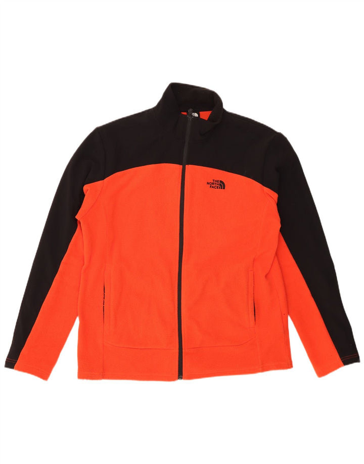 THE NORTH FACE Mens Fleece Jacket UK 38 Medium Orange Colourblock