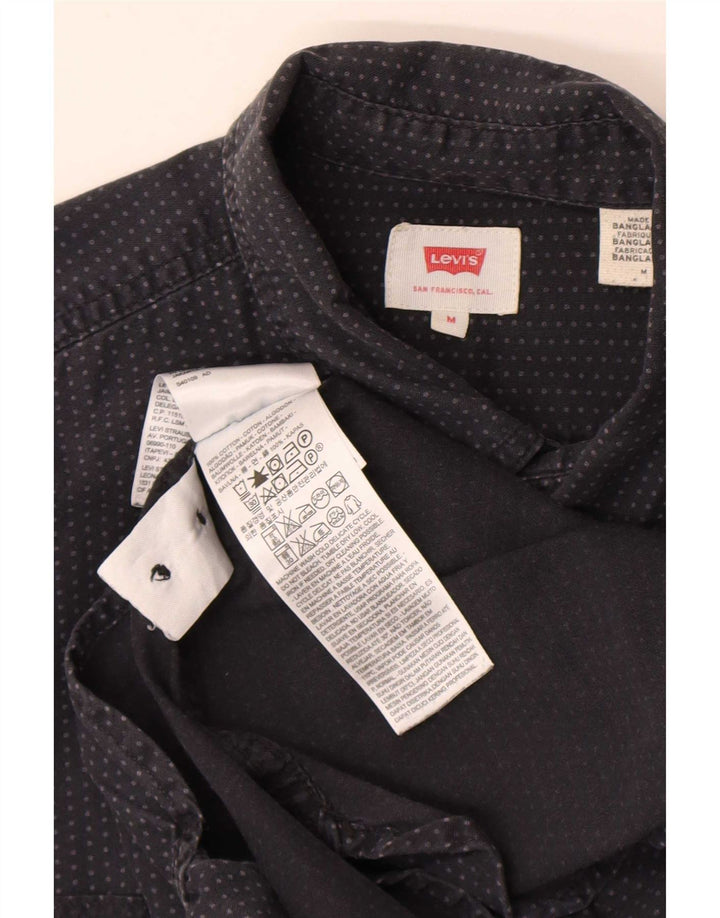 Levi's Mens Shirt Medium Navy Blue Spotted Cotton