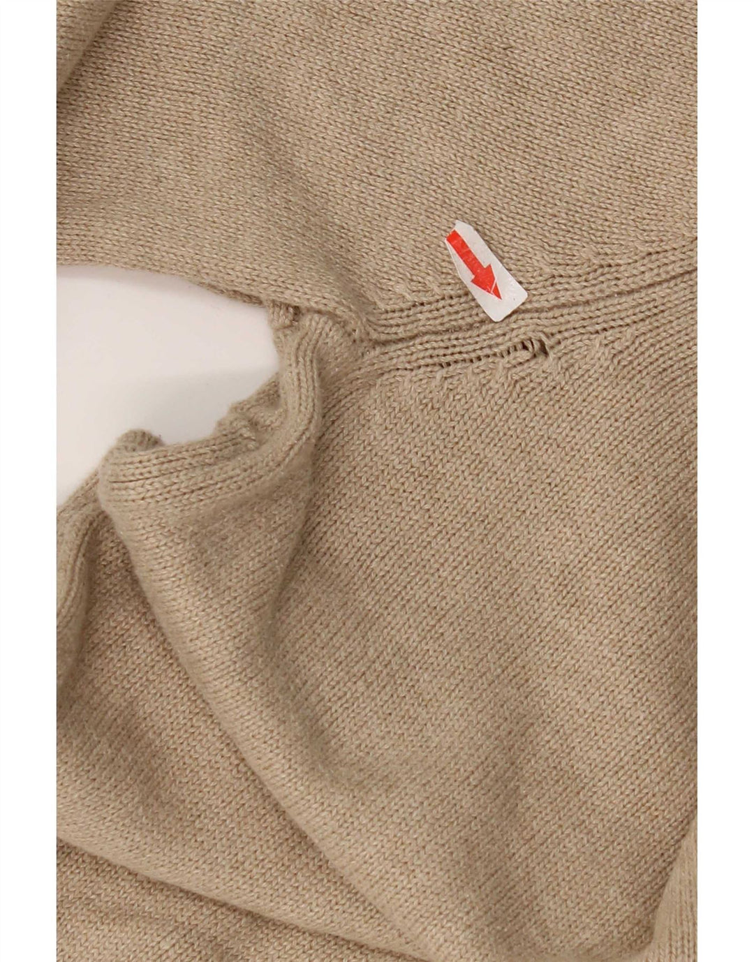 Crew Clothing Mens Regular Fit Zip Neck Jumper Sweater Medium Beige Cotton