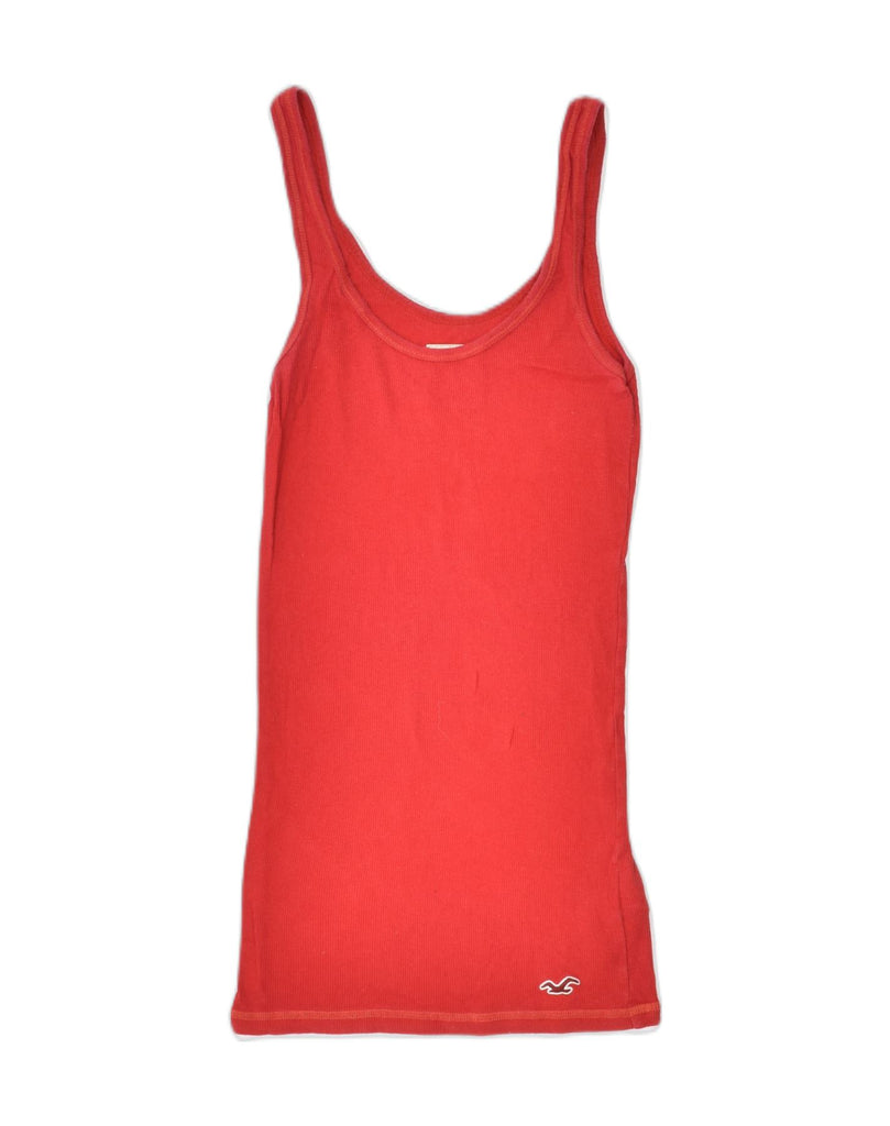 HOLLISTER Womens Slim Cami Top UK 12 Medium Red Cotton | Vintage | Thrift | Second-Hand | Used Clothing | Messina Hembry 