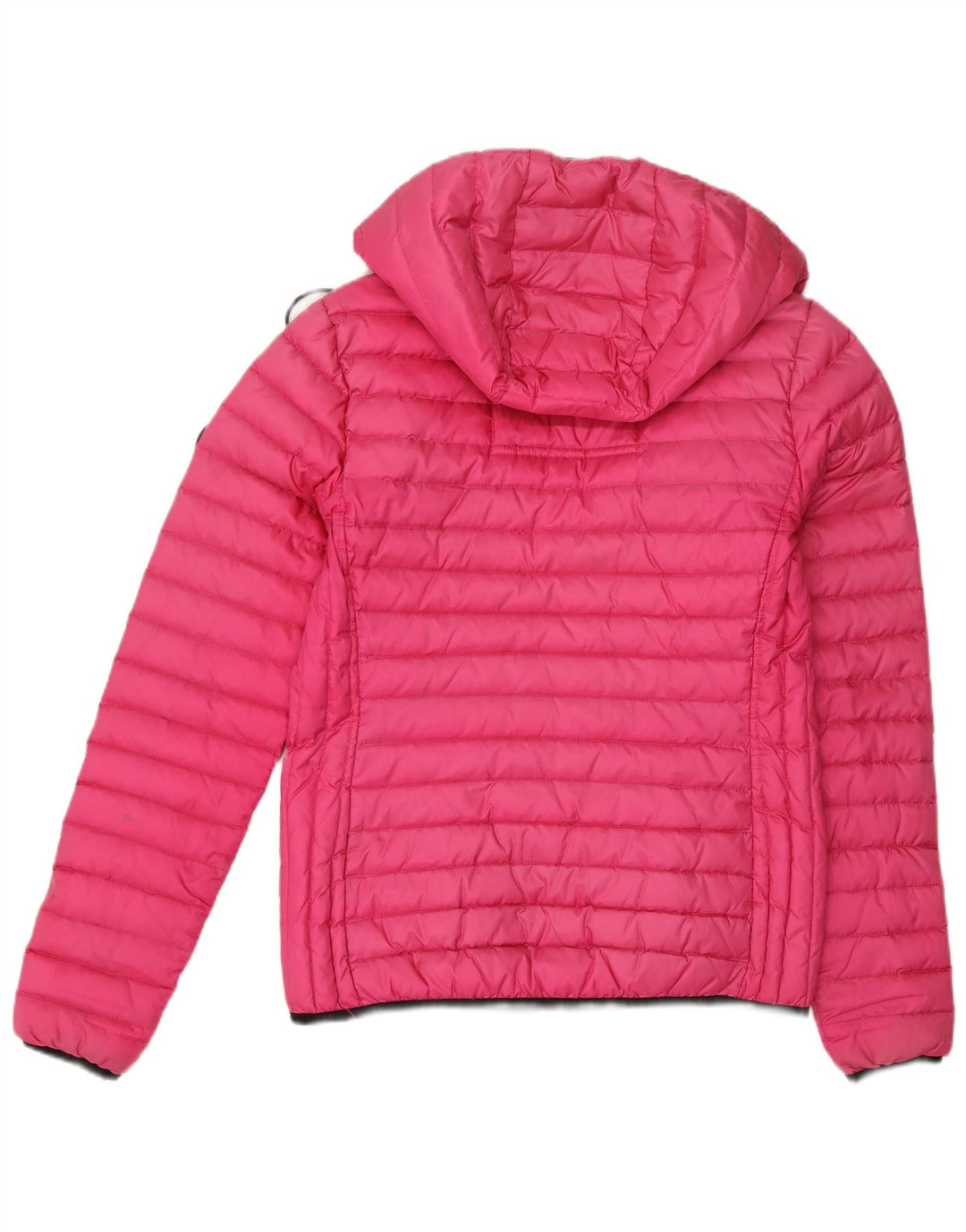 Superdry Womens Hooded Padded Jacket UK 10 Small Pink Nylon