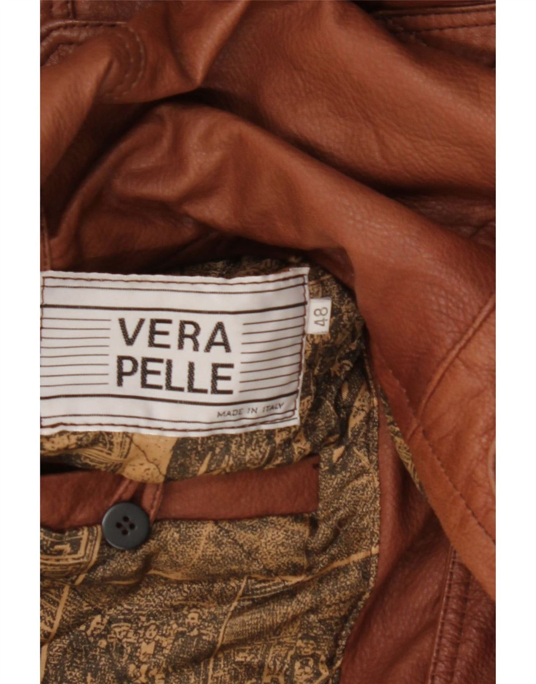 VINTAGE Mens Hooded Leather Coat IT 48 Medium Brown Leather