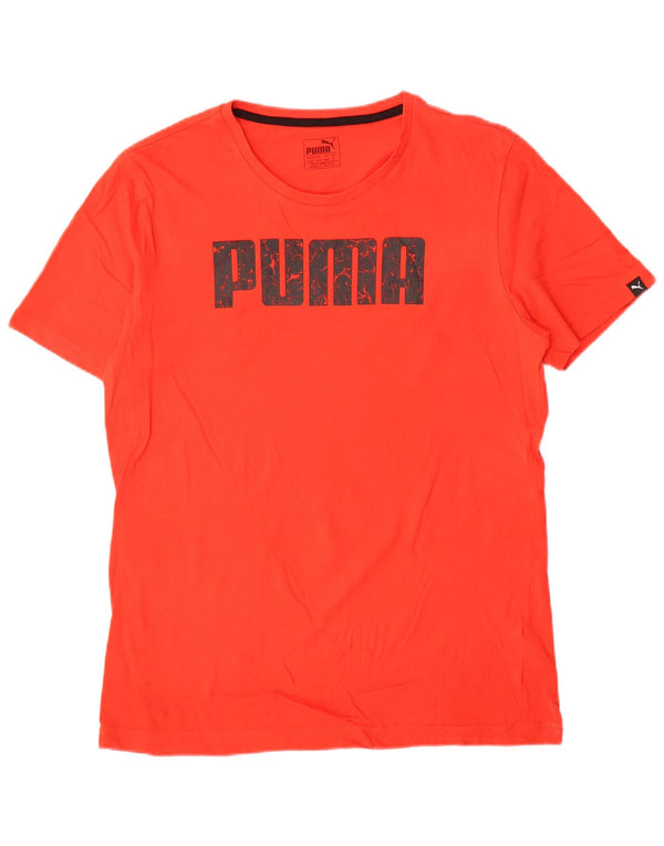 Puma Mens Graphic T-Shirt Top Medium Red Cotton