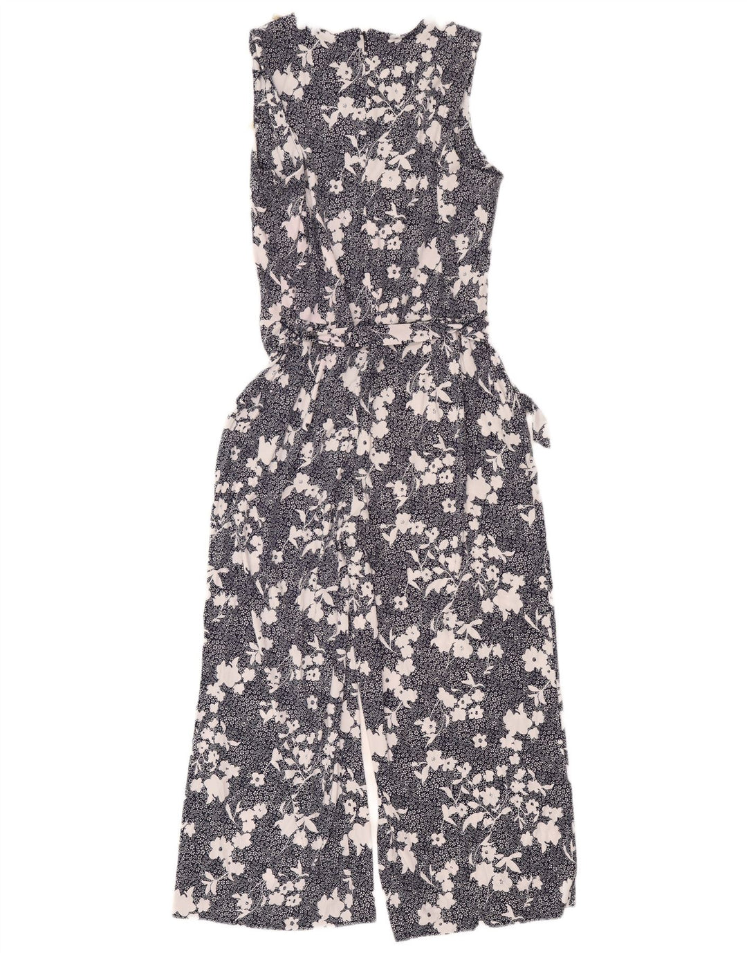 Michael Kors Womens Sleeveless Jumpsuit UK 12 Medium Navy Blue Floral