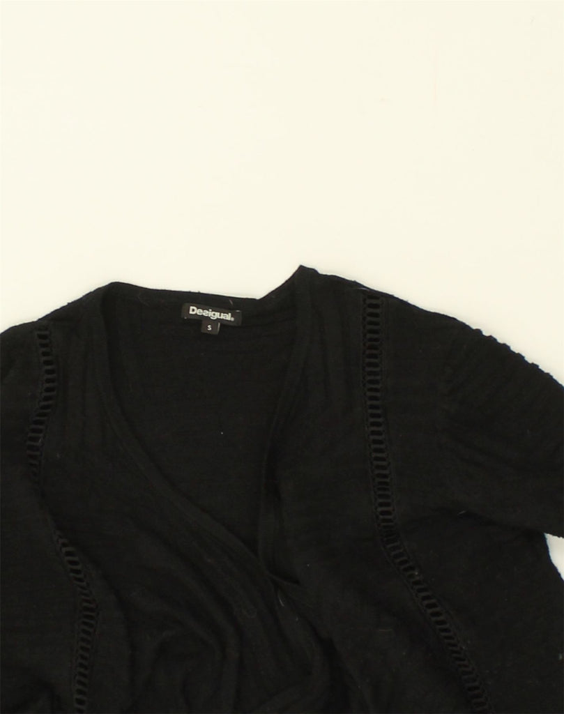 DESIGUAL Womens Cardigan Sweater UK 10 Small Black Polyester | Vintage Desigual | Thrift | Second-Hand Desigual | Used Clothing | Messina Hembry 