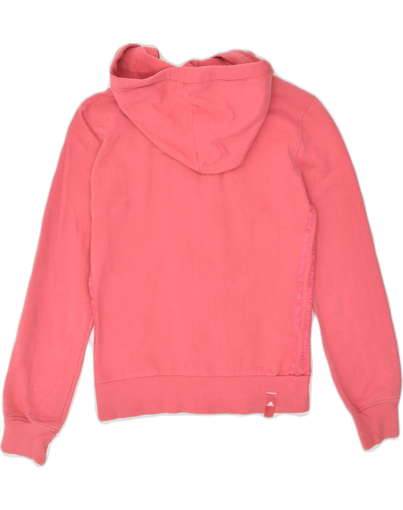 ADIDAS Womens Zip Hoodie Sweater UK 12 Medium Pink Cotton | Vintage Adidas | Thrift | Second-Hand Adidas | Used Clothing | Messina Hembry 