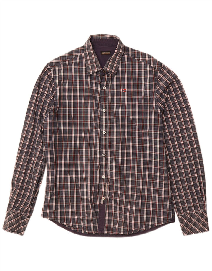 NAPAPIJRI Mens Shirt Medium Navy Blue Check