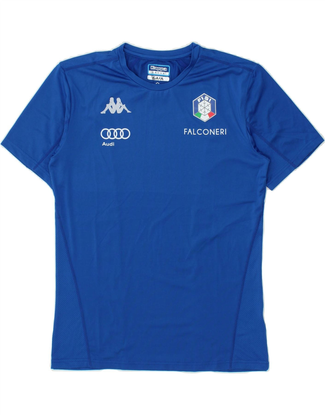 KAPPA Boys Gara Graphic T-Shirt Top 13-14 Years Large Blue Vintage Kappa and Second-Hand Kappa from Messina Hembry 