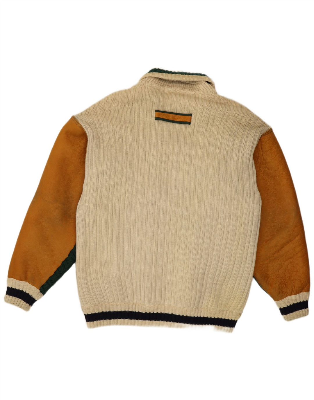 Umberto Bilancioni Mens Jacket UK 40 Large Yellow Colourblock Leather