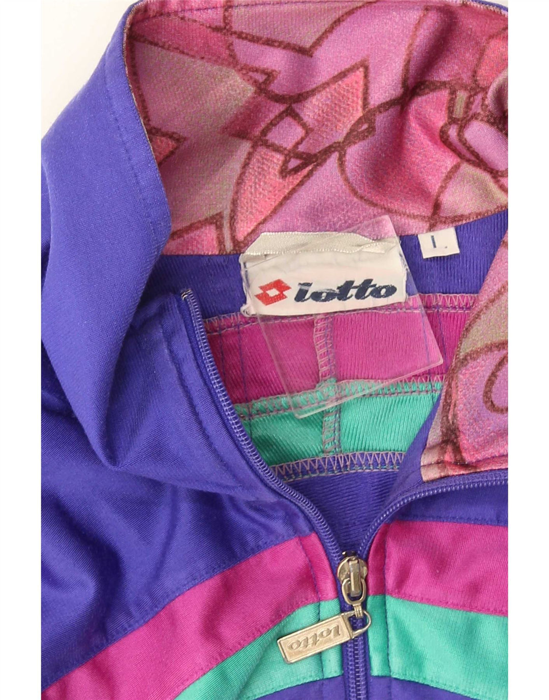 Lotto Mens Tracksuit Top Jacket Large Purple Colourblock