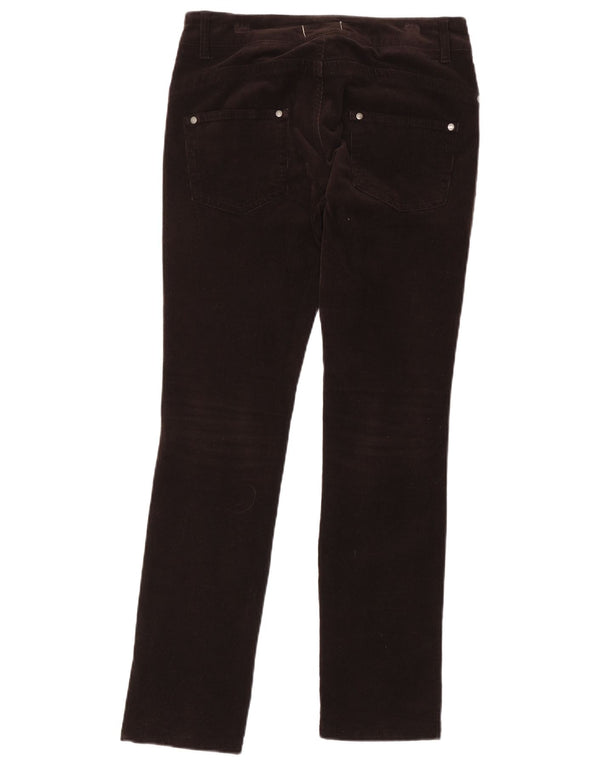 Benetton Womens Slim Corduroy Trousers IT 42 Medium W30 L31 Brown Cotton
