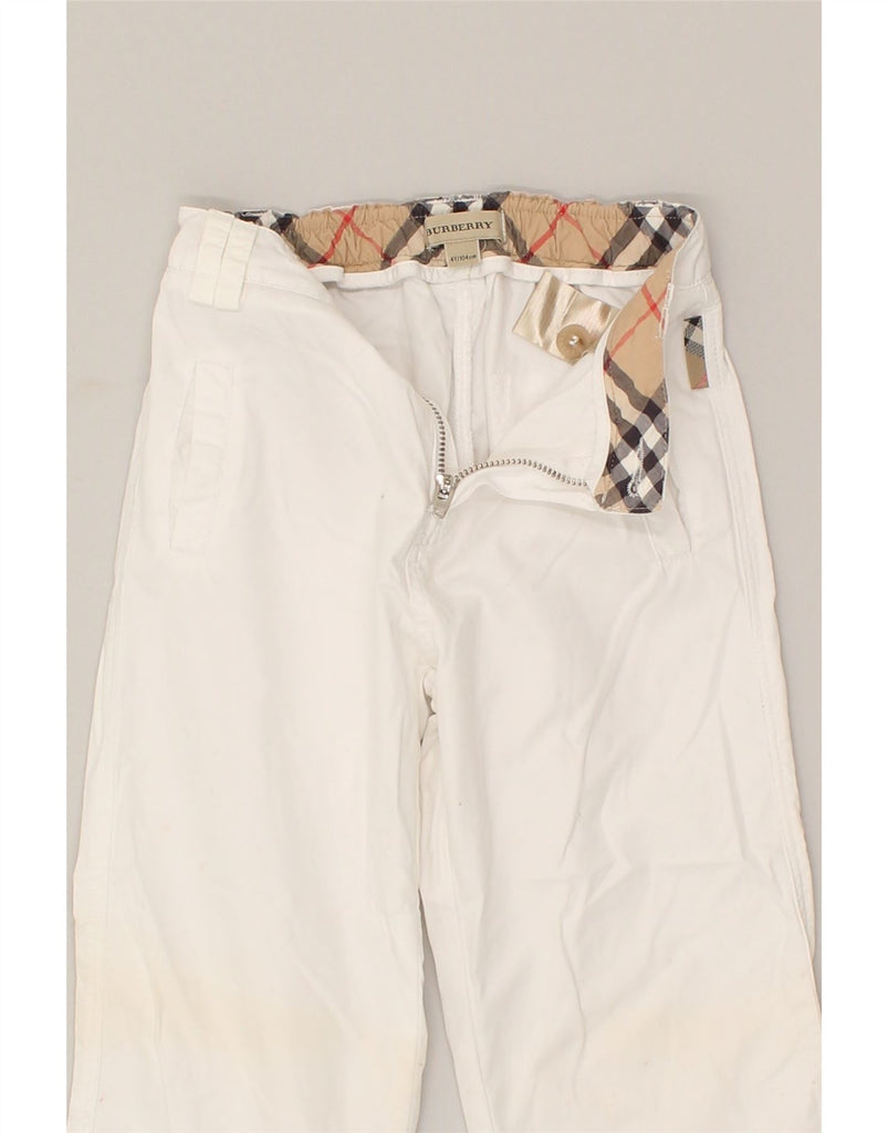 BURBERRY Boys Straight Casual Trousers 3-4 Years W20 L16  White Cotton | Vintage Burberry | Thrift | Second-Hand Burberry | Used Clothing | Messina Hembry 
