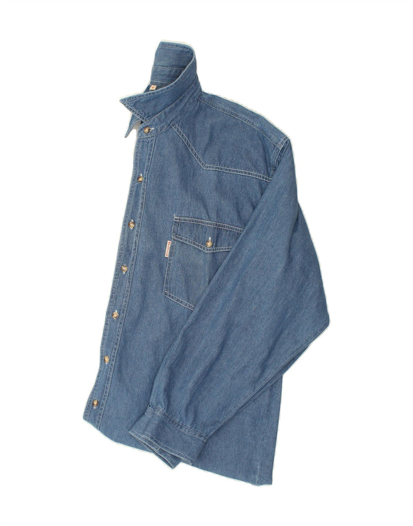 VINTAGE Mens Denim Shirt XL Blue Cotton | Vintage Vintage | Thrift | Second-Hand Vintage | Used Clothing | Messina Hembry 