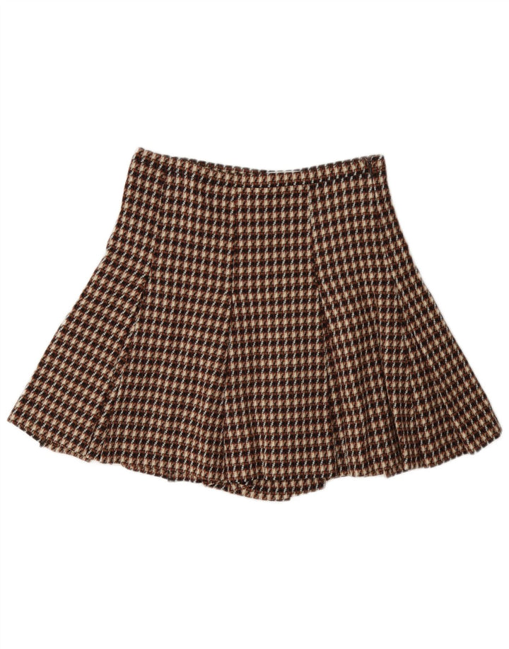 i Blues Womens Cullotes Shorts UK 8 Small W27 Brown Check Wool