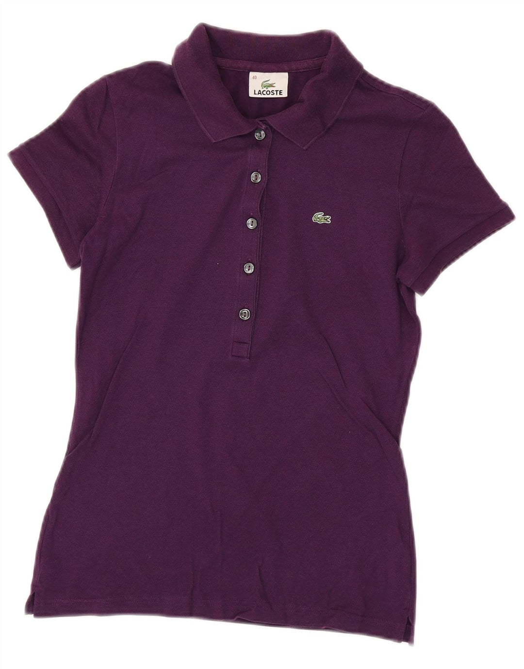 Lacoste Womens Polo Shirt Size 40 Medium Purple Cotton