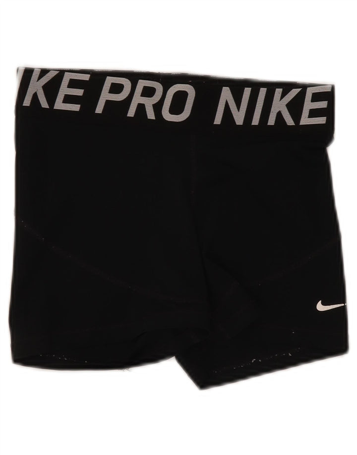 Nike Womens Dri Fit Graphic Sport Shorts UK 12 Medium Black