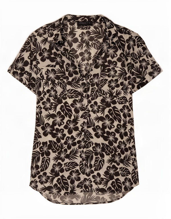 Marks & Spencer Womens Oversized Shirt Dress UK 8 Small Black Floral
