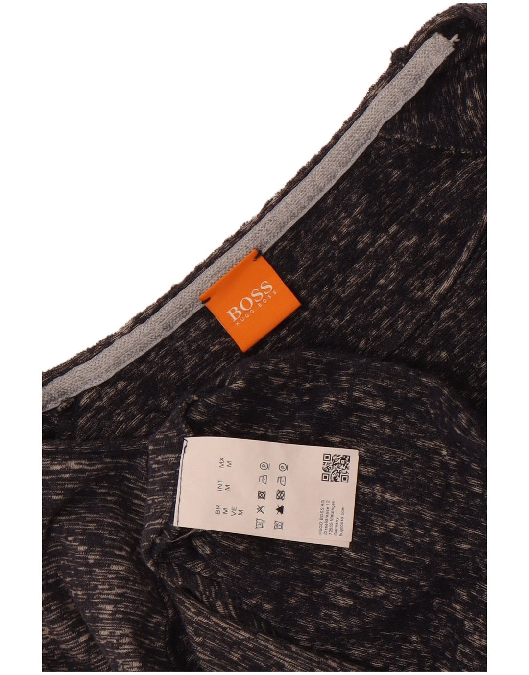 Hugo Boss Mens Top Long Sleeve Medium Navy Blue Flecked Cotton