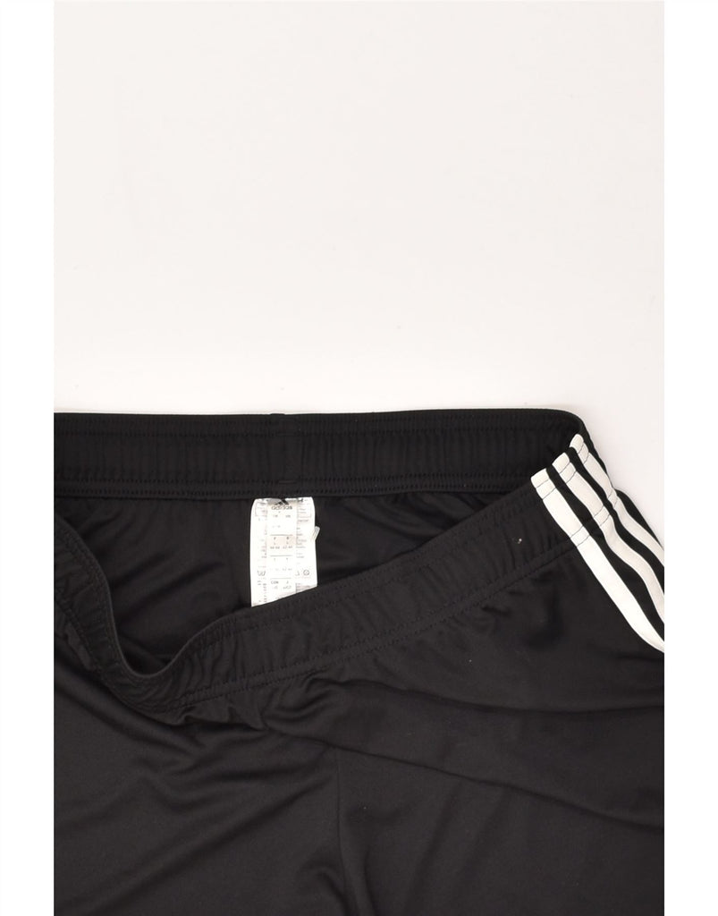 ADIDAS Womens Sport Shorts UK 16-18 Large Black Colourblock Polyester | Vintage Adidas | Thrift | Second-Hand Adidas | Used Clothing | Messina Hembry 