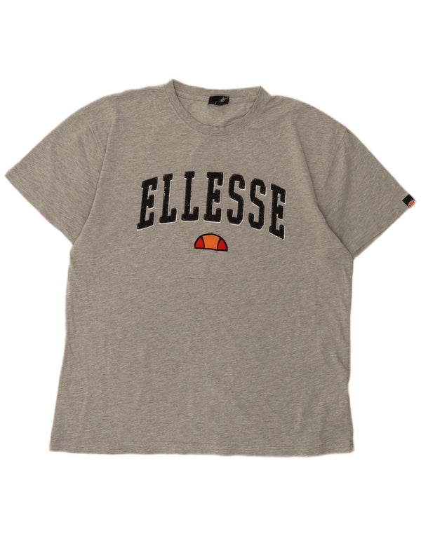 Ellesse Mens Graphic T-Shirt Top Large Grey Flecked Cotton