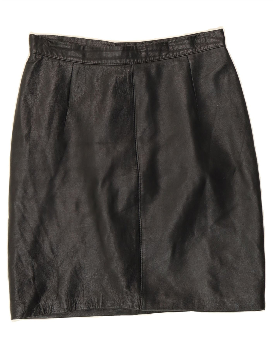 VINTAGE Womens Leather Skirt IT 42 Medium W28 Black Vintage Vintage and Second-Hand Vintage from Messina Hembry 
