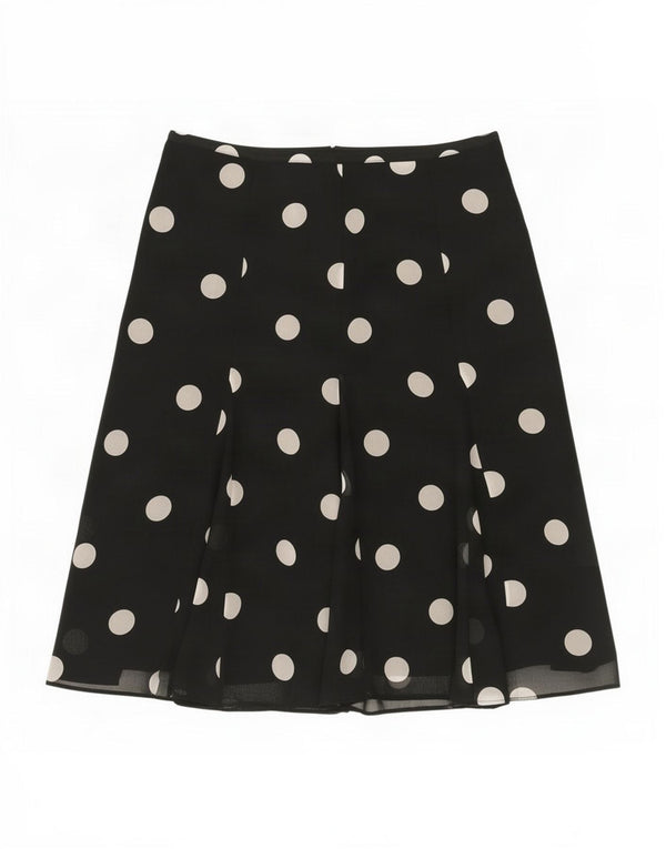 Marks & Spencer Womens A-Line Skirt UK 12 Medium W30 Black Polka Dot