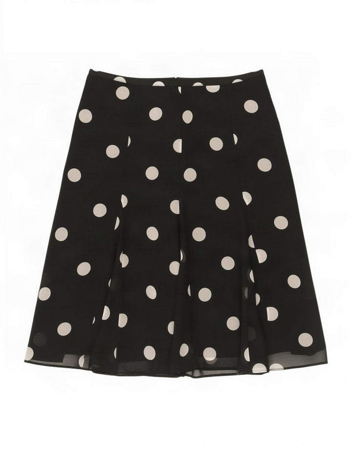 Marks & Spencer Womens A-Line Skirt UK 12 Medium W30 Black Polka Dot
