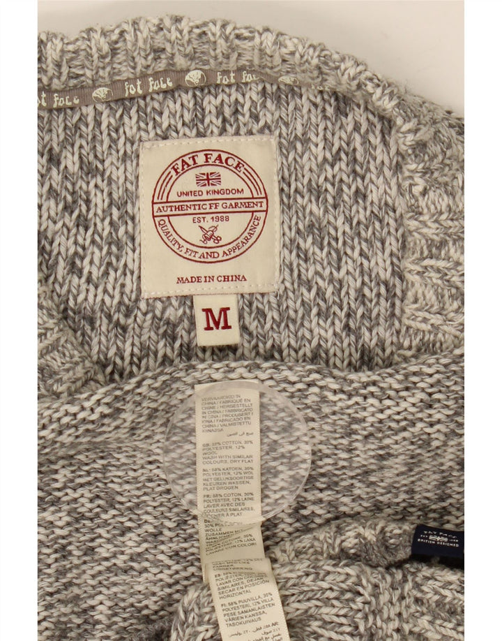 Fat Face Mens Crew Neck Jumper Sweater Medium Grey Flecked Cotton