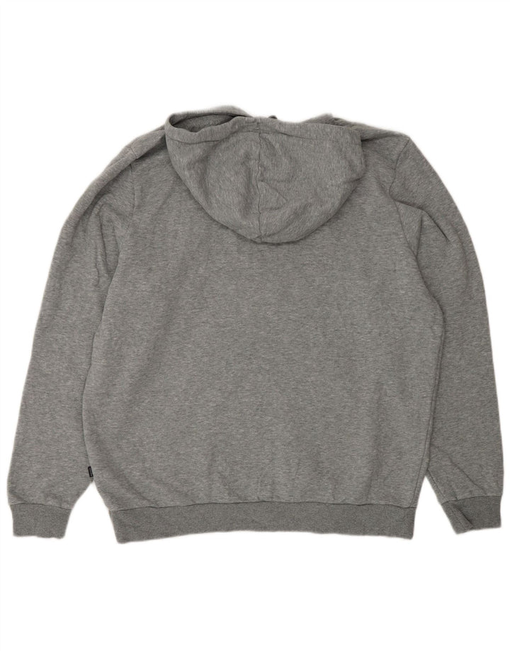 PUMA Mens Graphic Hoodie Jumper Large Grey Cotton