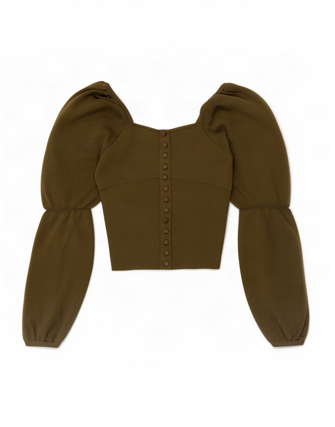 Zara Womens Long Sleeve Crop Top UK 8 Small Green