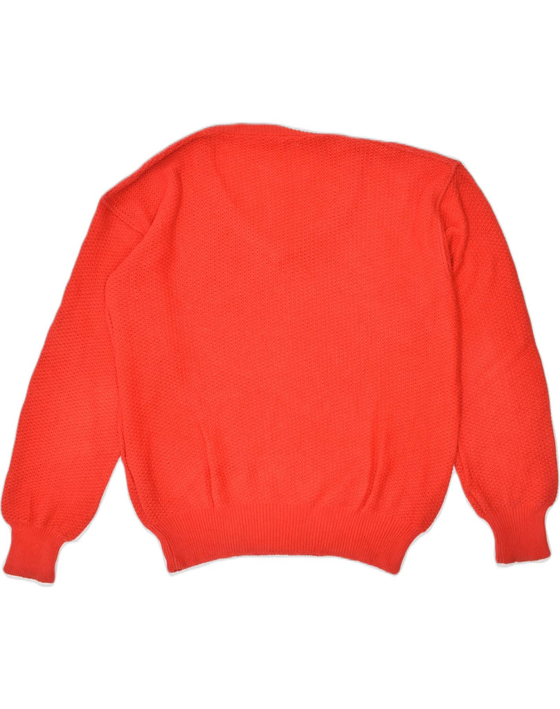 FILA Mens V-Neck Jumper Sweater IT 48 Medium Red Cotton | Vintage | Thrift | Second-Hand | Used Clothing | Messina Hembry 