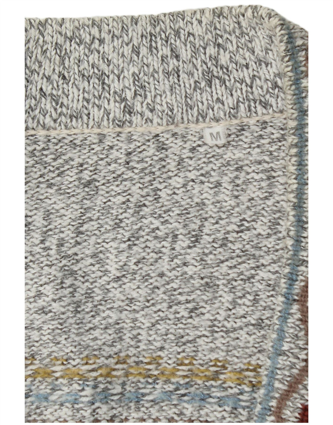 VINTAGE Mens Cardigan Sweater Medium Grey Fair Isle