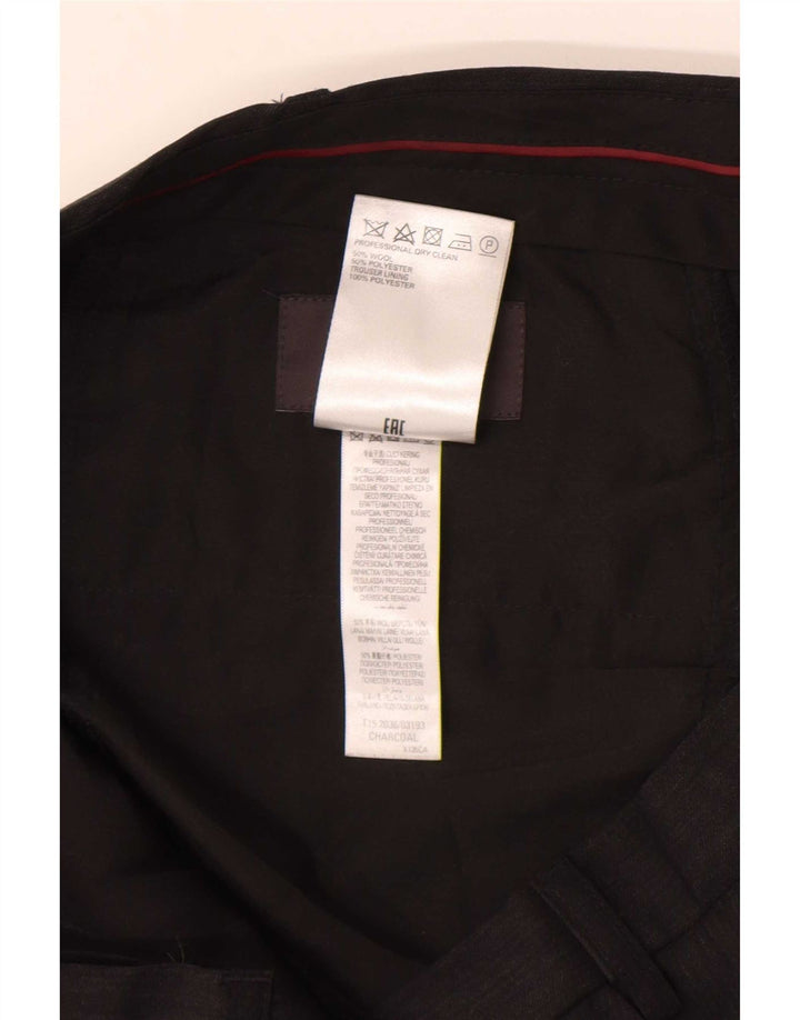 Marks & Spencer Mens Regular Fit Suit Trousers W36 L31 Grey Wool