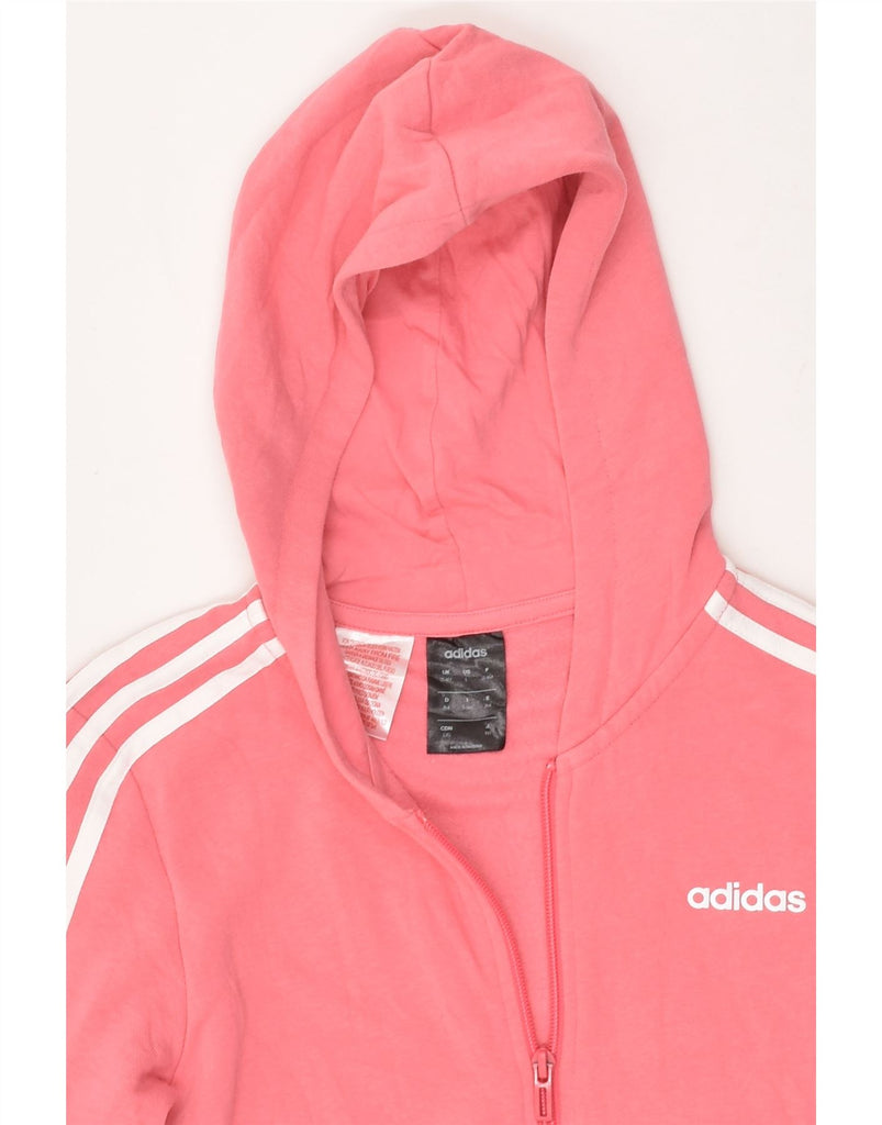 ADIDAS Girls Zip Hoodie Sweater 13-14 Years Pink Cotton | Vintage Adidas | Thrift | Second-Hand Adidas | Used Clothing | Messina Hembry 