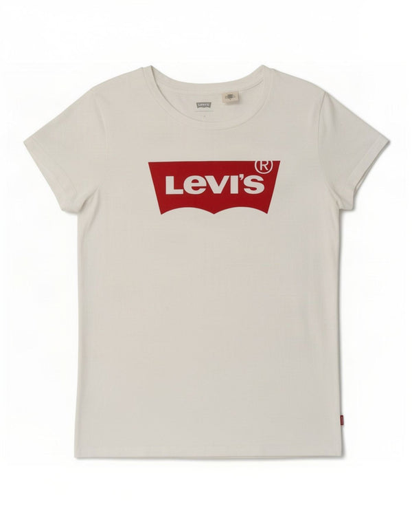 Levi's Womens Graphic T-Shirt Top UK 14 Medium White