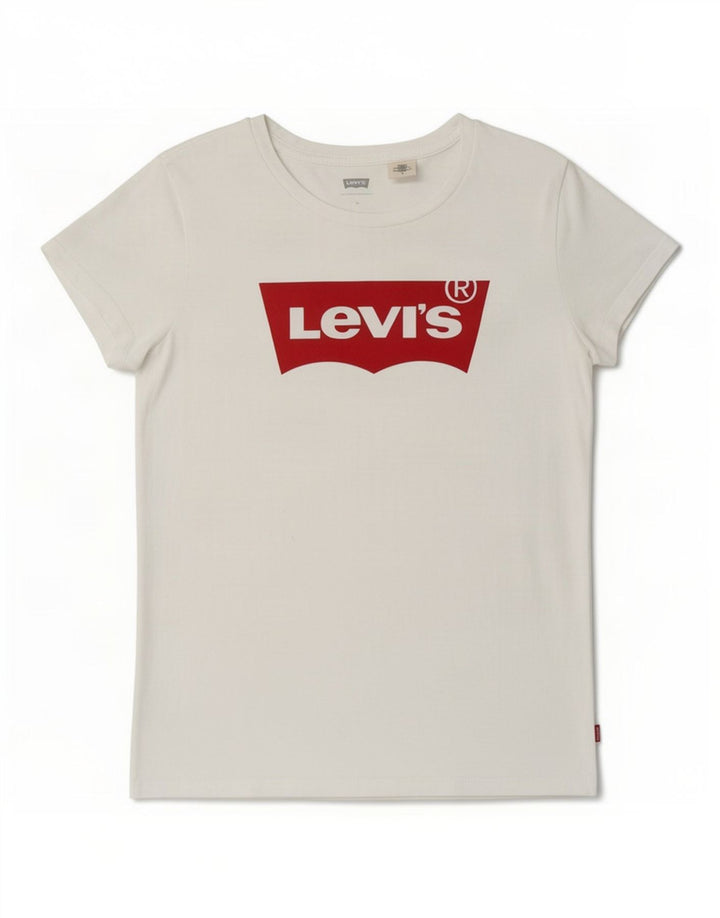 Levi's Womens Graphic T-Shirt Top UK 14 Medium White