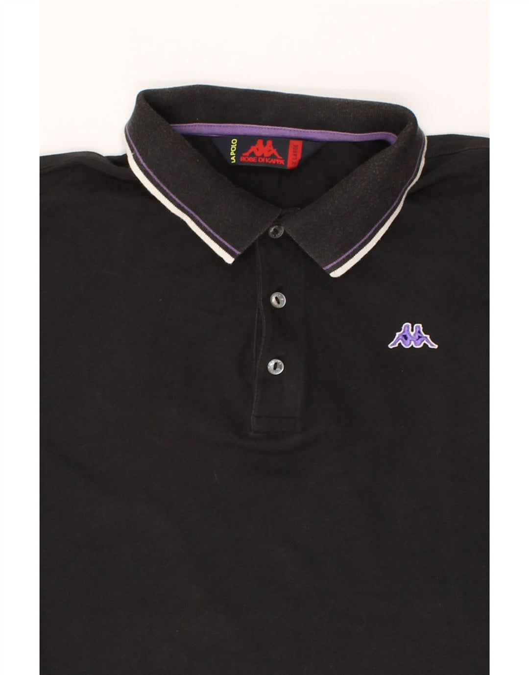 KAPPA Mens Polo Shirt XL Black Cotton Vintage Kappa and Second-Hand Kappa from Messina Hembry 