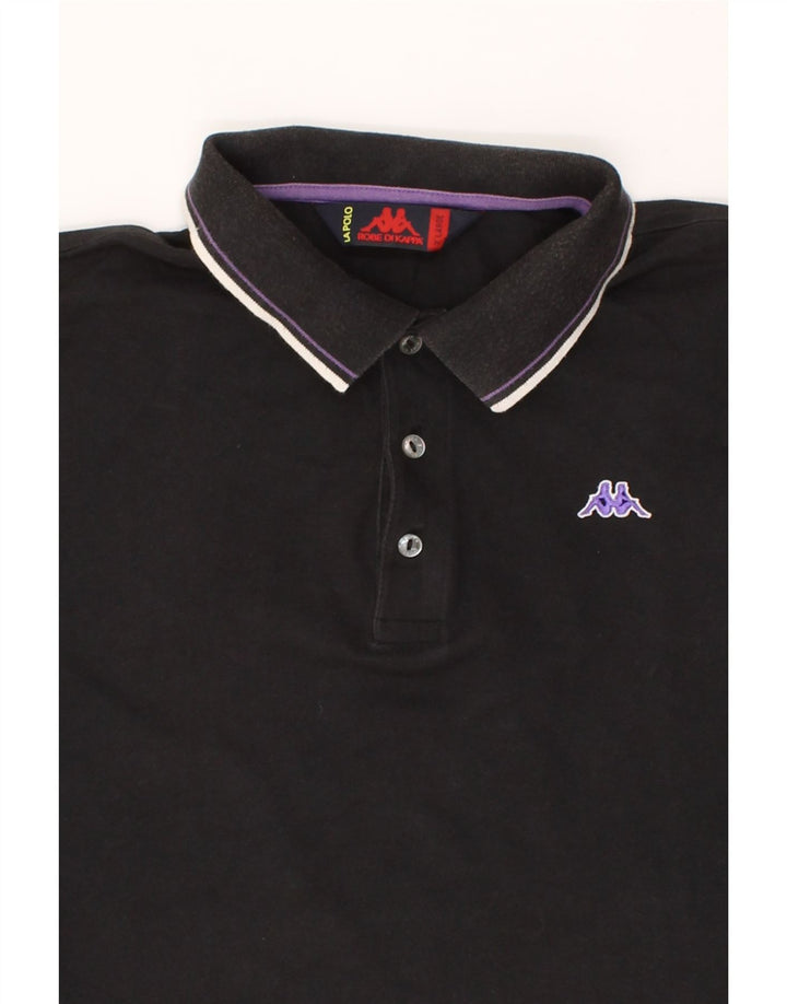 KAPPA Mens Polo Shirt XL Black Cotton Vintage Kappa and Second-Hand Kappa from Messina Hembry 