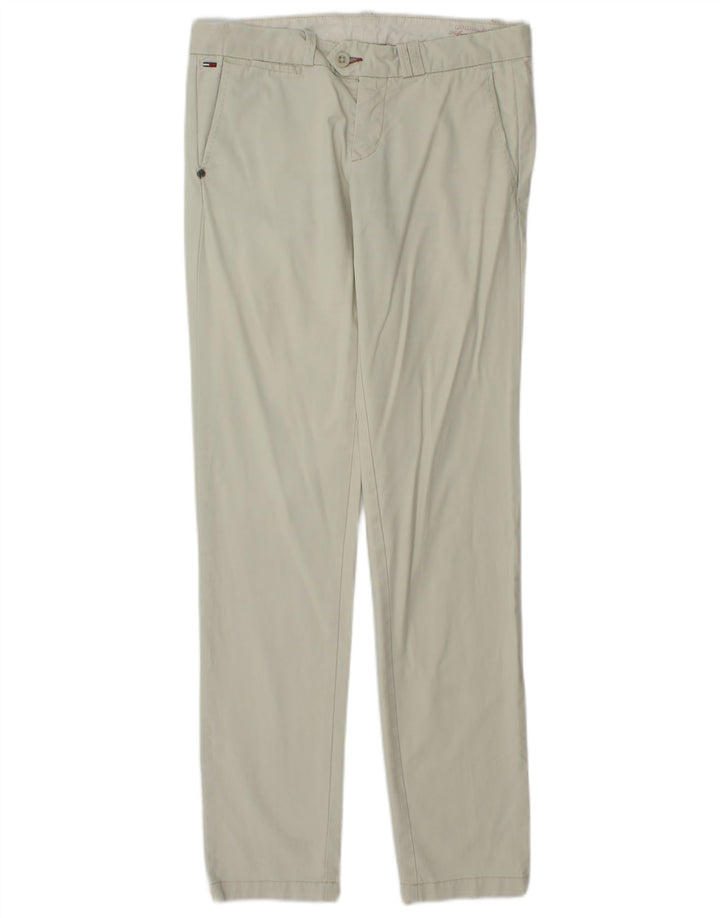TOMMY HILFIGER Womens Slim Suit Trousers W27 L32 Beige Cotton
