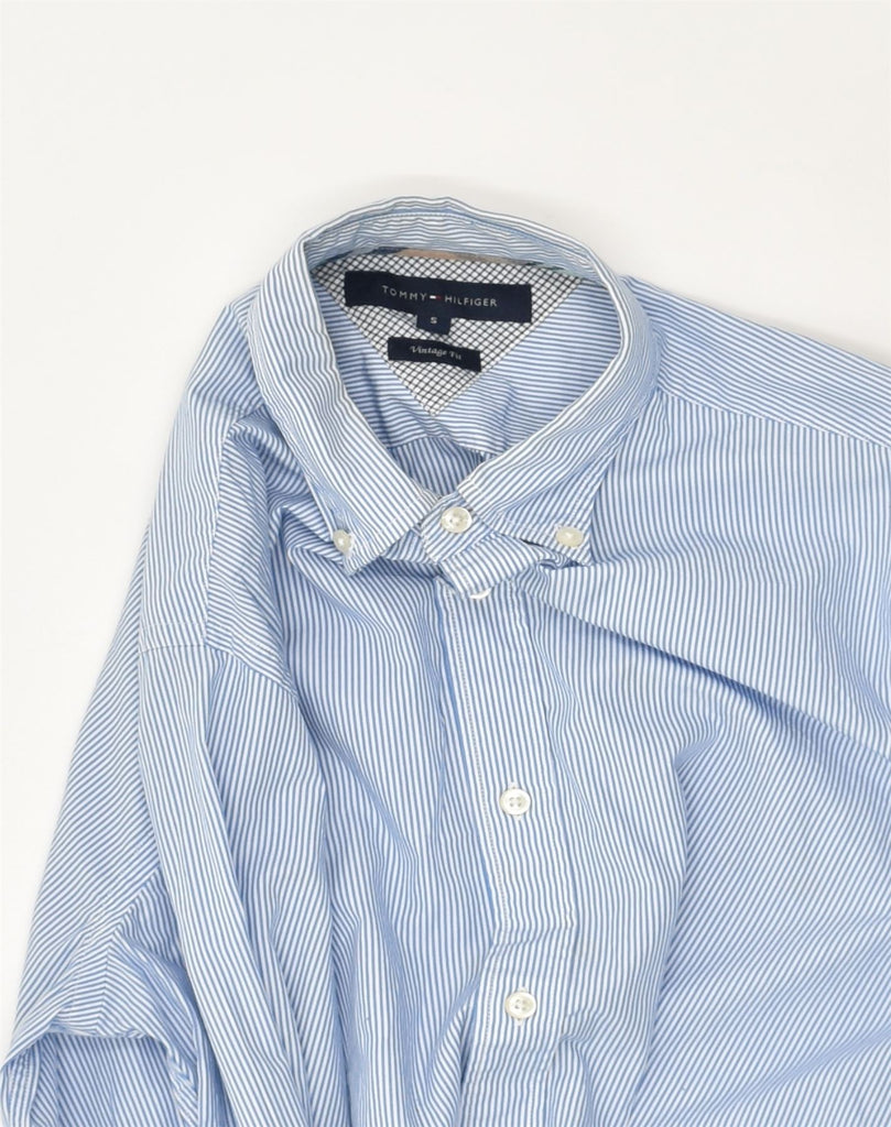 TOMMY HILFIGER Mens Vintage Fit Shirt Small Blue Striped Cotton | Vintage Tommy Hilfiger | Thrift | Second-Hand Tommy Hilfiger | Used Clothing | Messina Hembry 