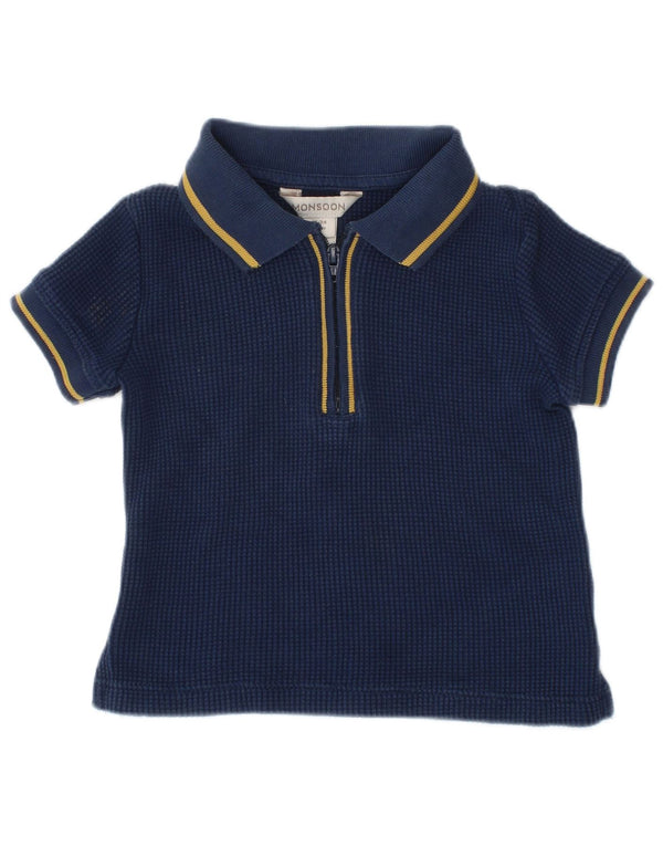 Monsoon Baby Girls Polo Shirt 18-24 Months Navy Blue Cotton