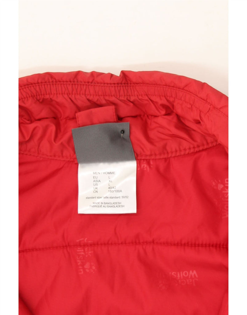 JACK WOLFSKIN Mens Gilet UK 40 Large Red Polyester Vintage Jack Wolfskin and Second-Hand Jack Wolfskin from Messina Hembry 