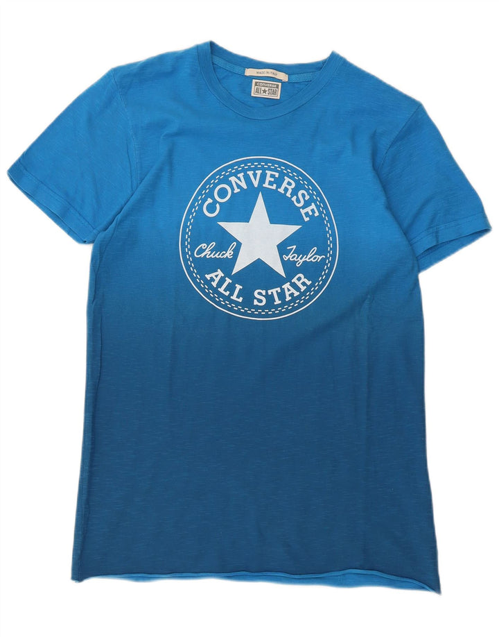 Converse Mens Chuck Taylor Graphic T-Shirt Top Small Blue Cotton