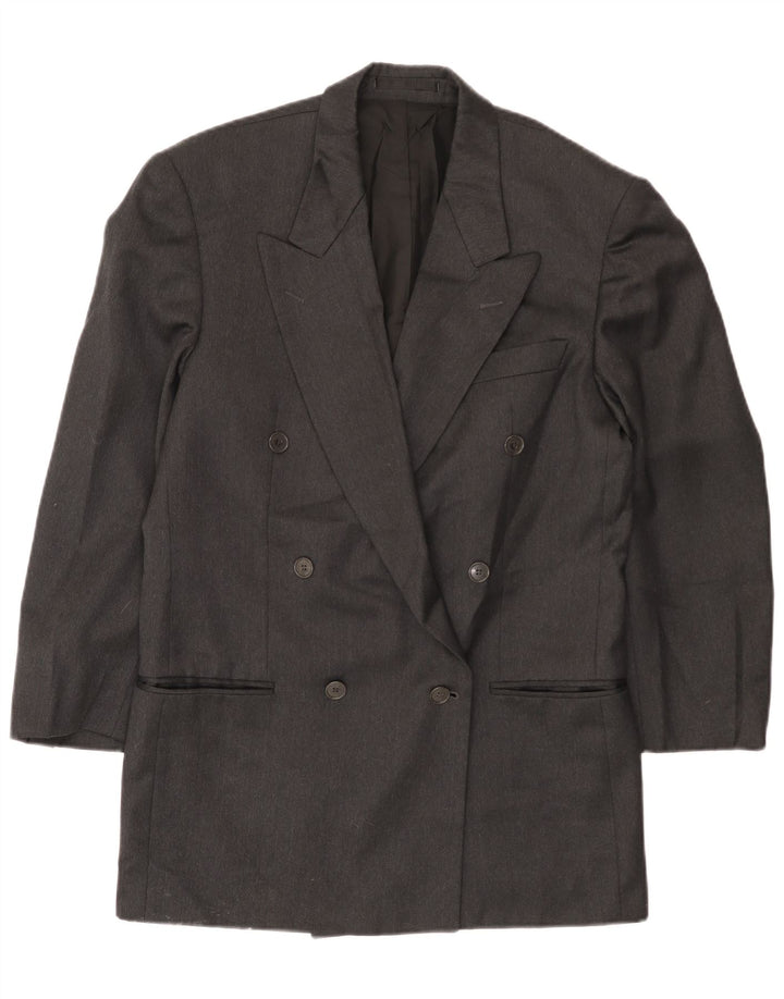 Yves Saint Laurent Mens Double Breasted Blazer Jacket Size 48 Large Grey