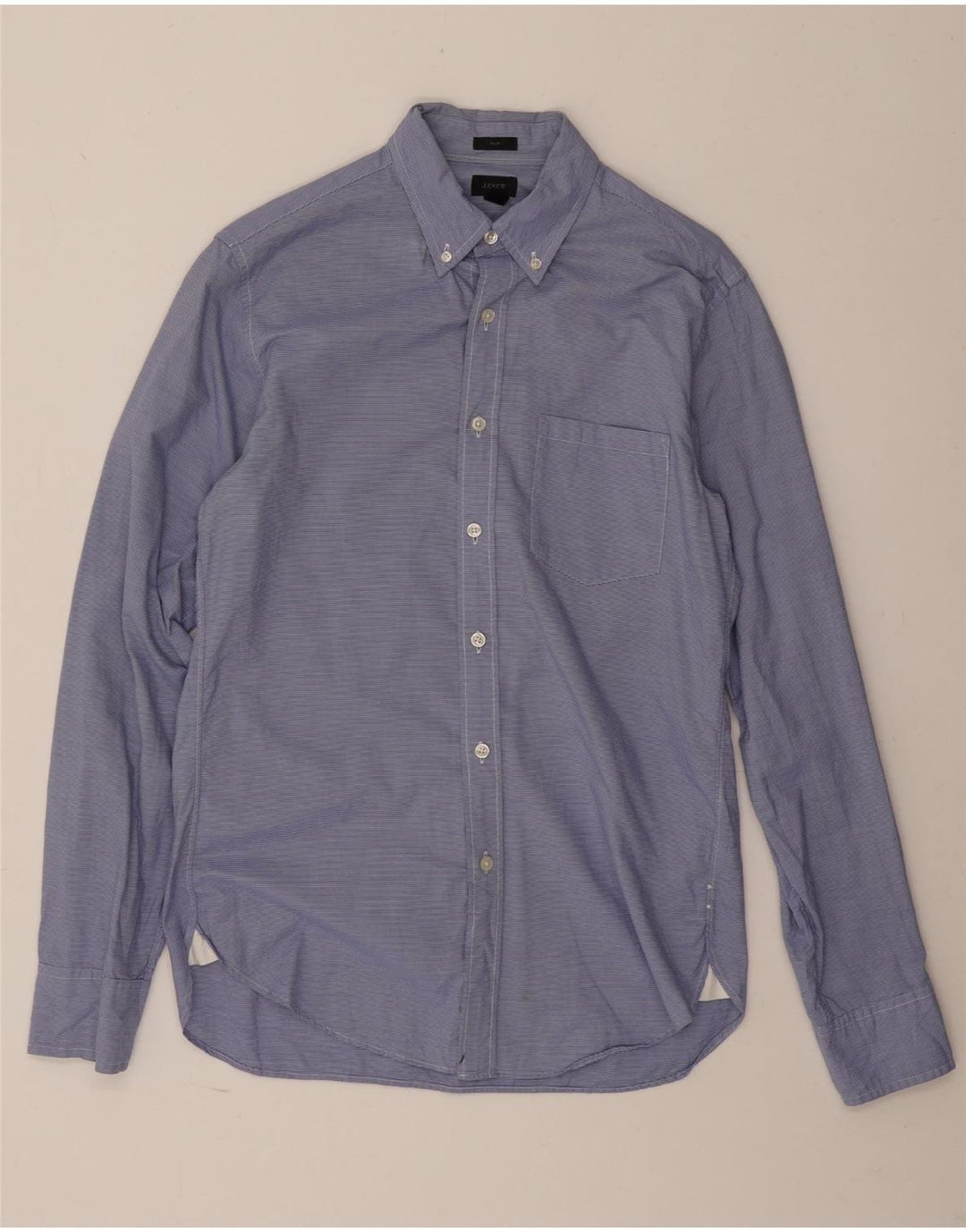 J. CREW Mens Slim Fit Shirt Small Blue Pinstripe Cotton