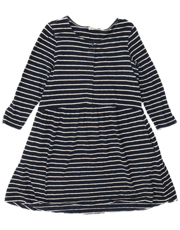 Fat Face Womens 3/4 Sleeve A-Line Dress UK 14 Large Navy Blue Striped