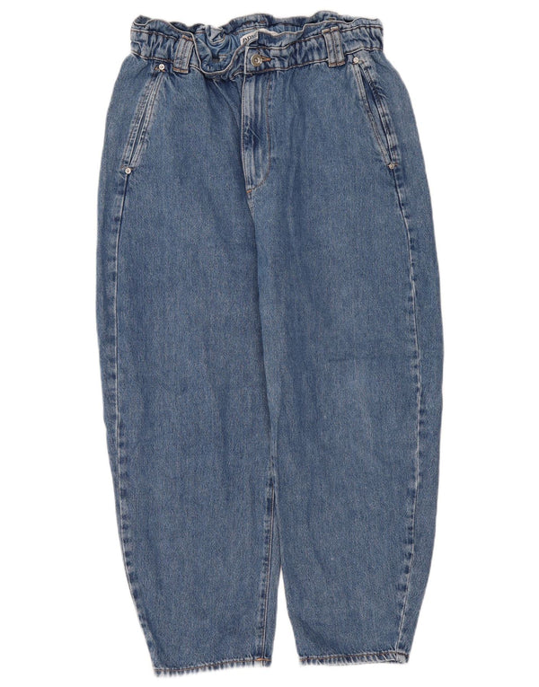 Zara Womens Crop High Waist Tapered Jeans EU 44 XL W34 L24 Blue Cotton