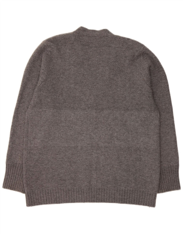 Zara Womens Cardigan Sweater UK 14 Medium Grey Acrylic