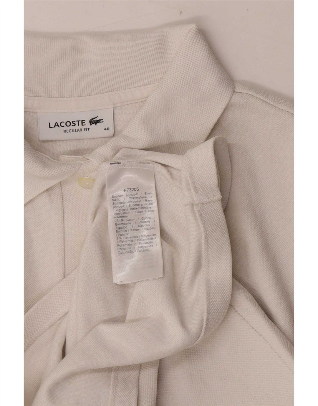 Lacoste Womens Regular Fit Polo Shirt Size 40 Medium White Cotton